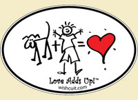 Love Adds Up Wishcuit Sticker Magnet decal